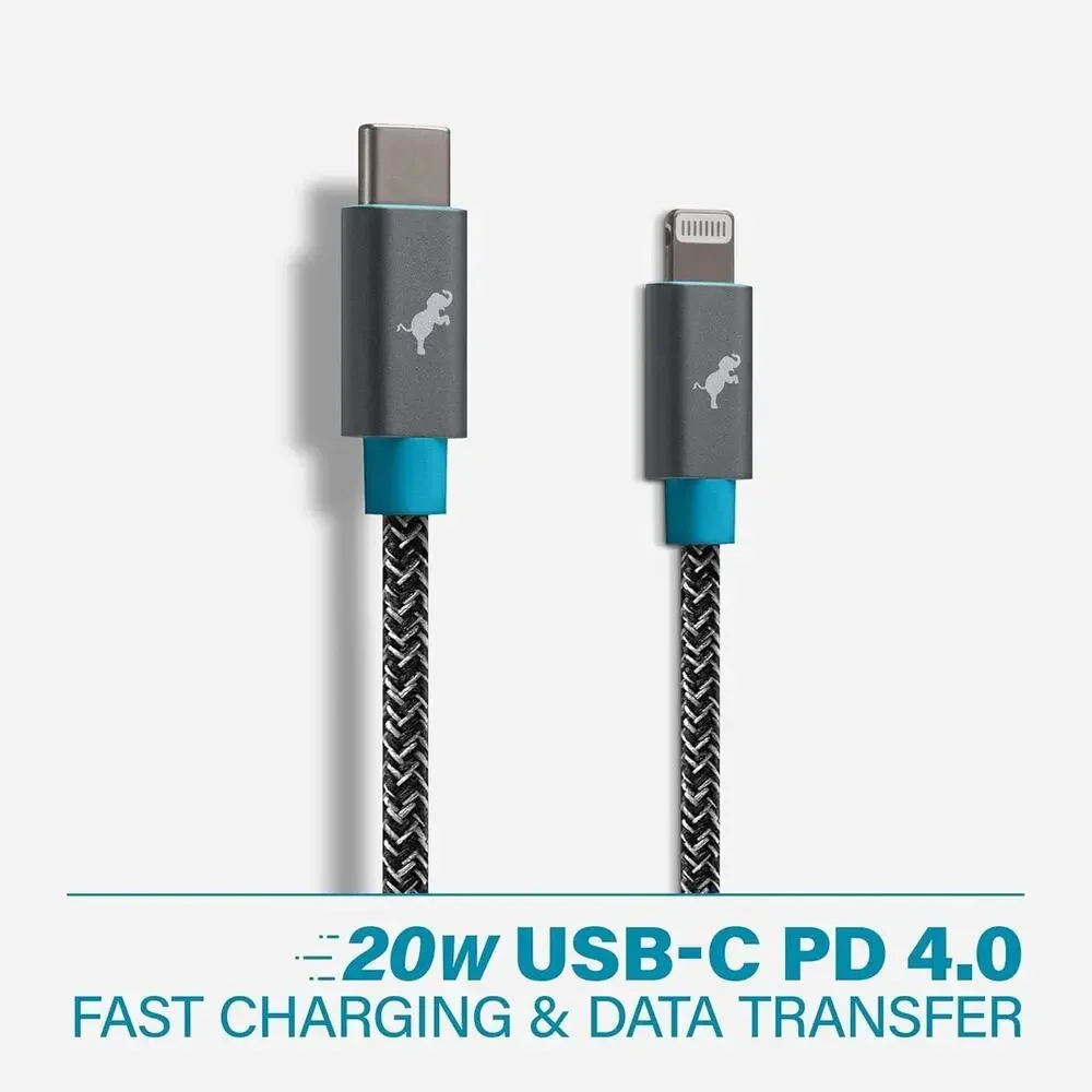 Nimble PowerKnit USB-C to Lightning Charging Cable, 1M, MFi Certified
